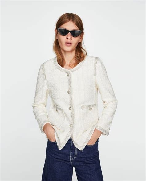 zara chanel style coat|Chanel look alike jackets.